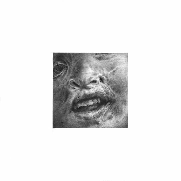 A young boy 2018, 13x13cm, pencil on paper(31.5x31.5cm)