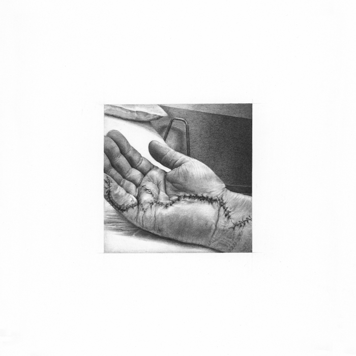 Sharing 2020, 13x13cm, pencil on paper(31.5x31.5cm)
